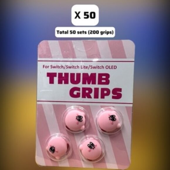 Other - Wholesale Bulk Reseller Set of 50 (Total 200) Switch Thumb Grips Kirby Pink Puff